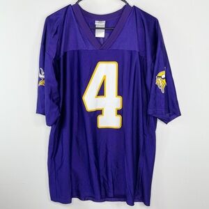 NFL Team Apparel Minnesota Vikings Brett Farve #4 Purple and Gold Jersey large